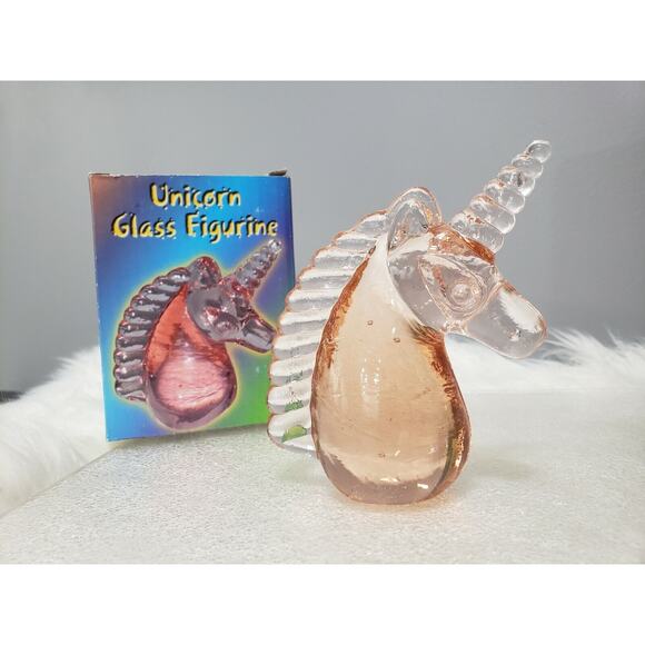 Vintage Pink Unicorn Glass Paperweight y2k 2002‎ bedroom decor girl retro teen - Picture 1 of 9